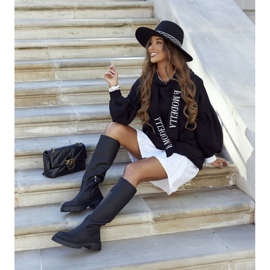 S.Barski Botas altas para mujer negras ¿Qué está pasando? negro 16