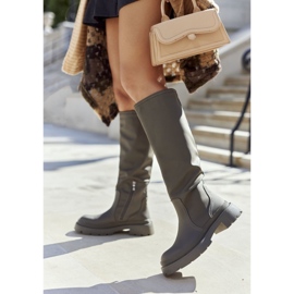 S.Barski Botas caqui Whats Going On High para mujer verde 12