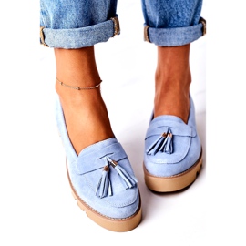 Mocasines de ante Lewski Shoes 3053 Blue azul 2