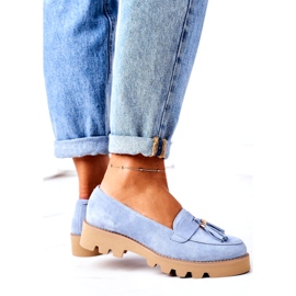 Mocasines de ante Lewski Shoes 3053 Blue azul 4