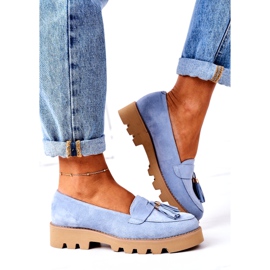 Mocasines de ante Lewski Shoes 3053 Blue azul 3
