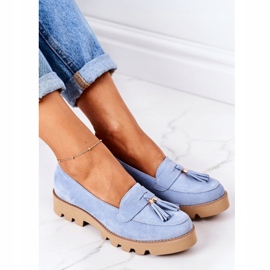 Mocasines de ante Lewski Shoes 3053 Blue azul 1