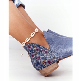 Botas Maciejka Piel Azul Marino Con Flores 04091-64 5 Botas Maciejka Piel Azul Marino Con Flores 04091-64 5