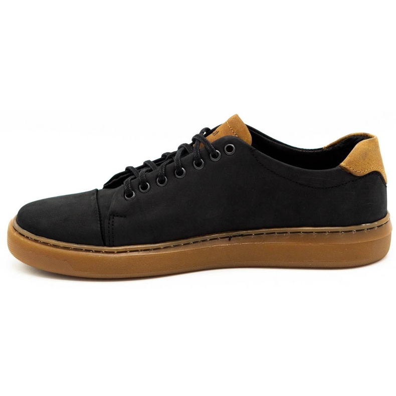 Polbut Zapato piel hombre 2109 negro con marron marrón 1
