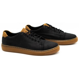 Polbut Zapato piel hombre 2109 negro con marron marrón 2