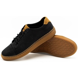 Polbut Zapato piel hombre 2109 negro con marron marrón 3