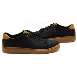 Polbut Zapato piel hombre 2109 negro con marron marrón 5