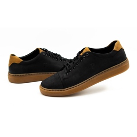 Polbut Zapato piel hombre 2109 negro con marron marrón 6