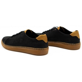 Polbut Zapato piel hombre 2109 negro con marron marrón 7