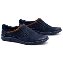 KOMODO Zapato sin cordones hombre piel 860K azul marino 2