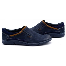KOMODO Zapato sin cordones hombre piel 860K azul marino 5