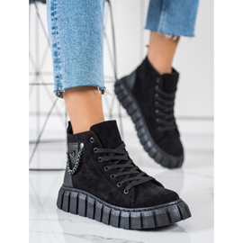 Seastar Zapatillas de ante con cadena negro 4