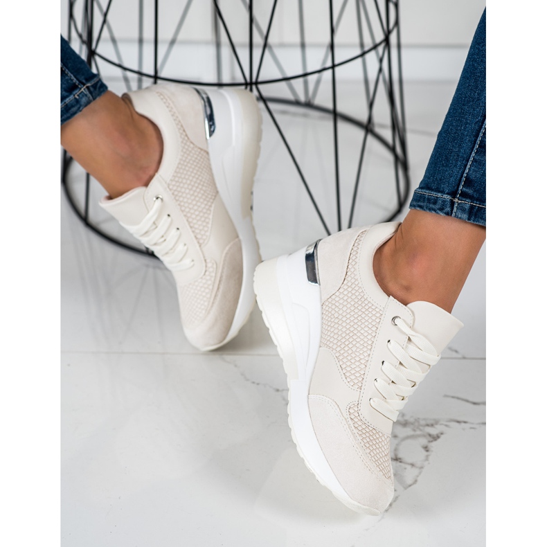 SHELOVET Zapatillas de cuña ligeras beige 1 SHELOVET Zapatillas de cuña ligeras beige 1