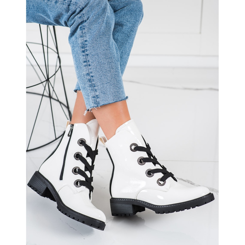 Botas VINCEZA con cordones blanco 1