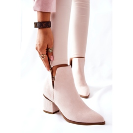 PS1 Botas de Ante de Mujer con Recortes Beige Noel 2 PS1 Botas de Ante de Mujer con Recortes Beige Noel 2