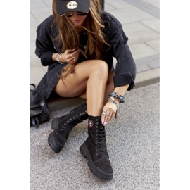 NAVY DOT Botas de Mujer Trappers Workers Negro Monope 4