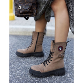 NAVY DOT Botas de Mujer Trappers Workers Marrón Monope 3