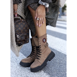 NAVY DOT Botas de Mujer Trappers Workers Marrón Monope 7