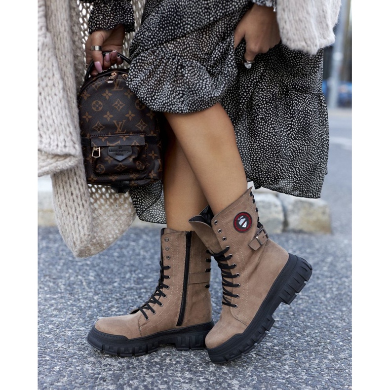 NAVY DOT Botas de Mujer Trappers Workers Marrón Monope 2