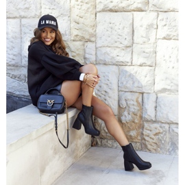 FJ1 Botas cálidas para mujer Square Post Black Closer negro 2 FJ1 Botas cálidas para mujer Square Post Black Closer negro 2