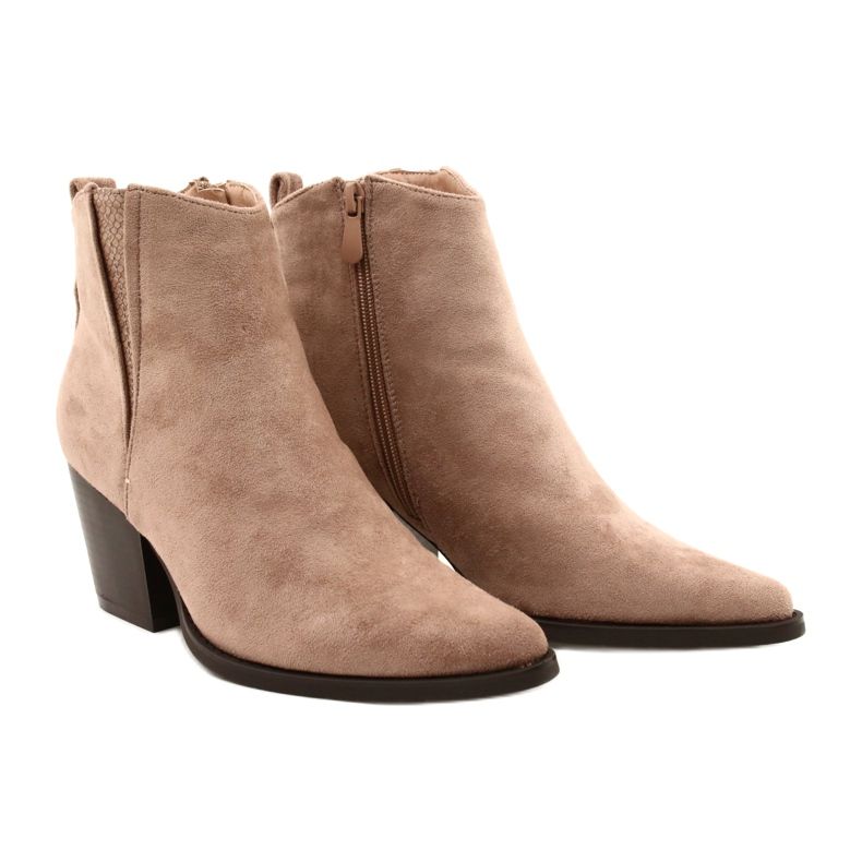 FB2 Botas de mujer con tacón alto Beige Loud 19051-11 6