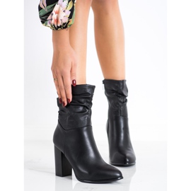 Lovery Botas altas con empeine arrugado negro 4