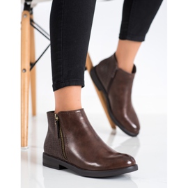 Clowse Botas casual con estampado de serpiente marrón 3