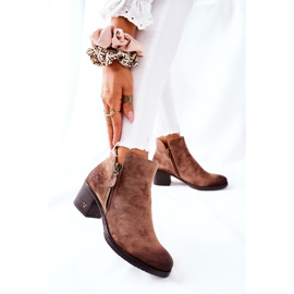 Vinceza Botas Mujer Ante Beige Bellarena marrón 2