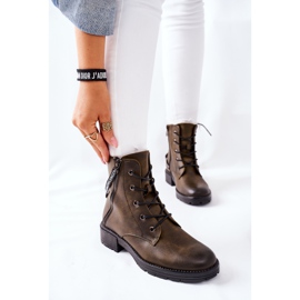 Vinceza Botas de trabajo para mujer de color caqui Goorey verde 1