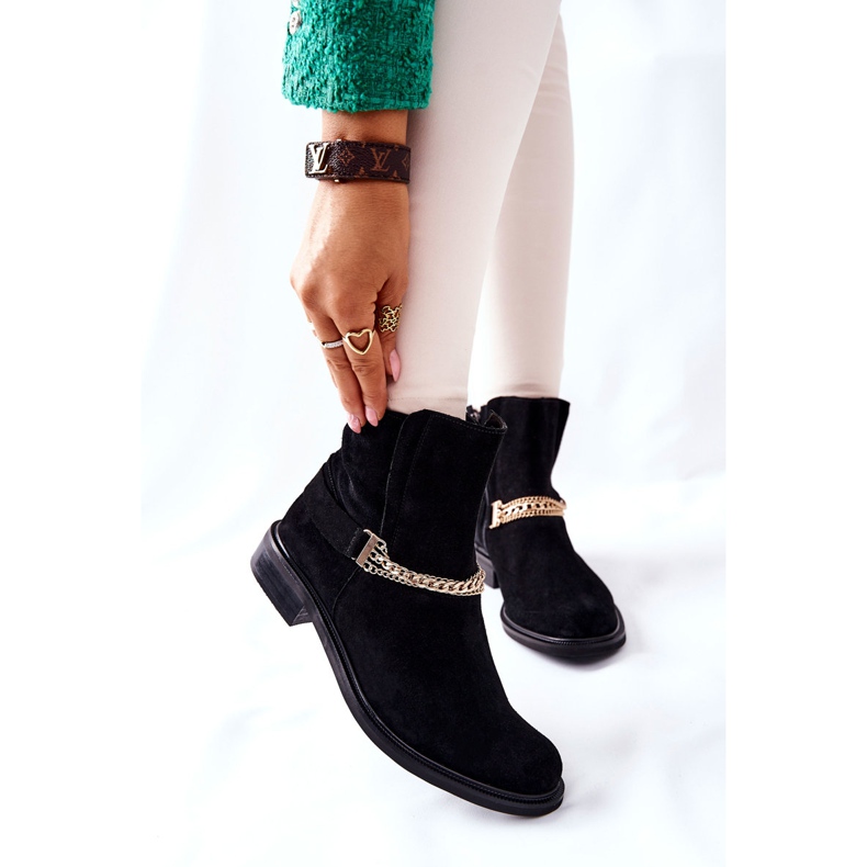 Botas de piel para mujer Nicole Black Dome negro 1