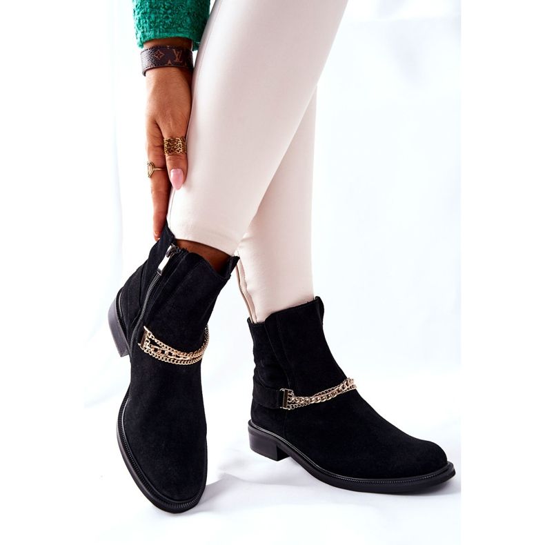 Botas de piel para mujer Nicole Black Dome negro 2