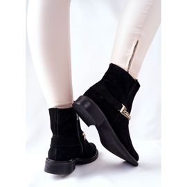 Botas de piel para mujer Nicole Black Dome negro 4