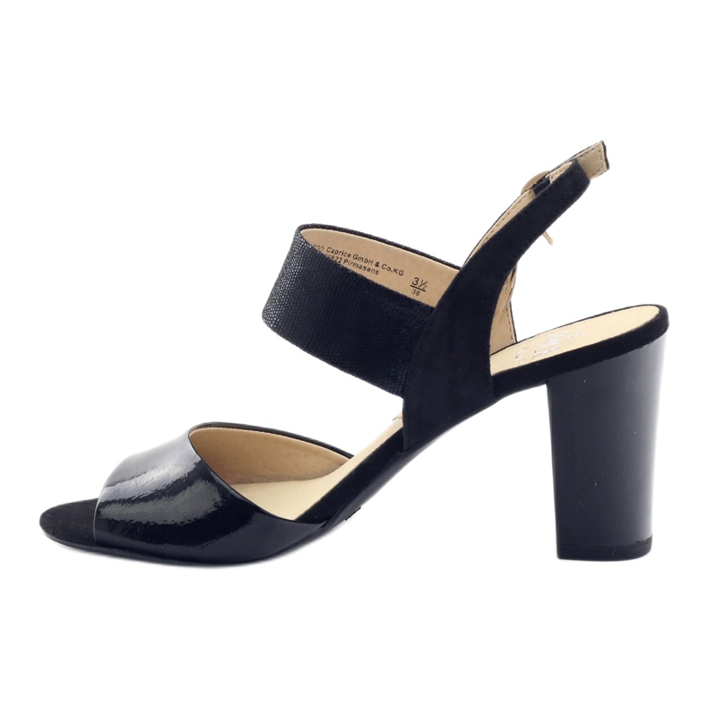 Sandalias Caprice charol zapatos mujer 28307 negro 2