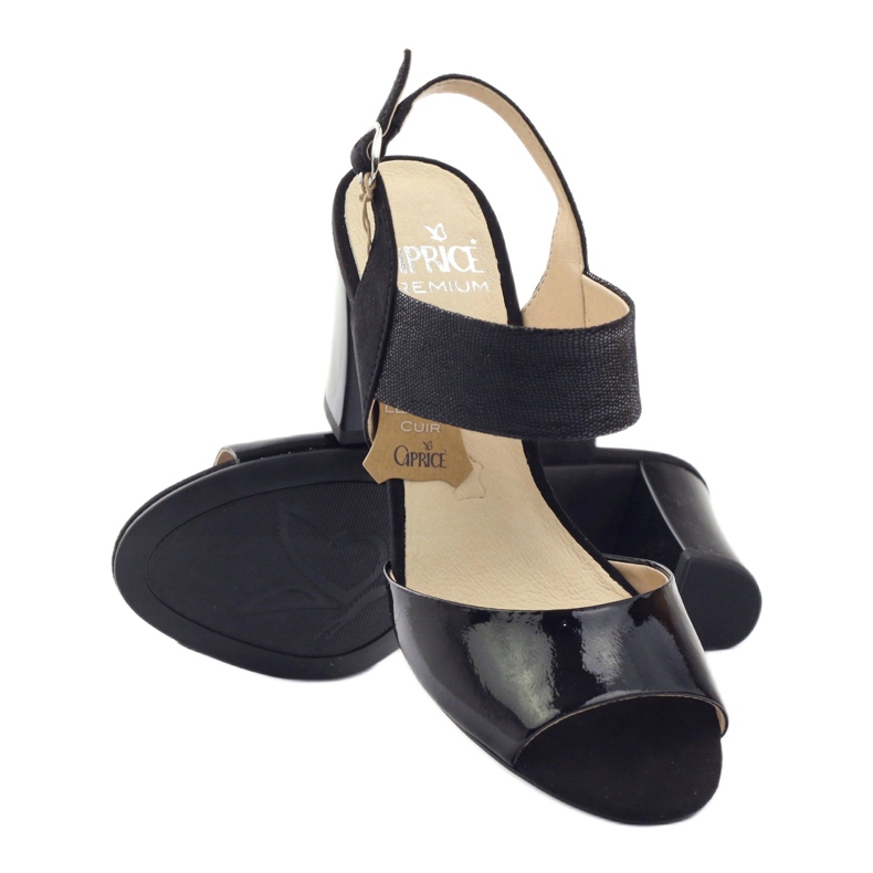 Sandalias Caprice charol zapatos mujer 28307 negro 3