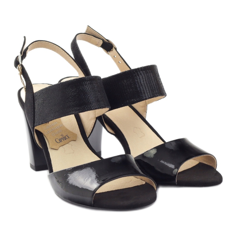 Sandalias Caprice charol zapatos mujer 28307 negro 4