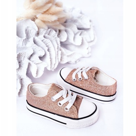 Zapatillas de niños con purpurina rosa dorada Bling-Bling dorado 3