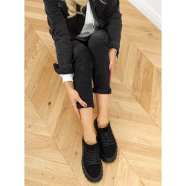 Negro 19287 Zapatillas deportivas All Black con suela gruesa 2