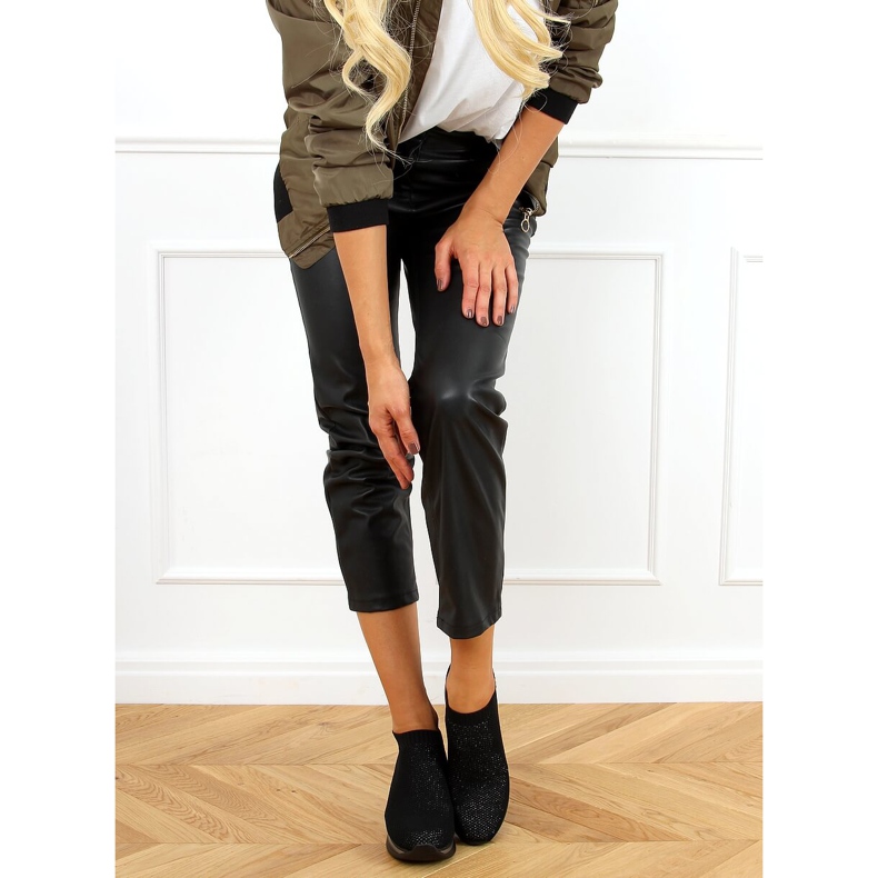 Negro RQ316 Zapatilla deportiva cuña negra 1