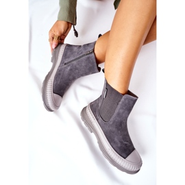 Botines Mujer Botines Chelsea Piel Ante Big Star II274353 Gris 7