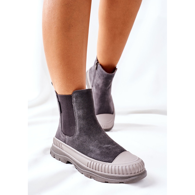 Botines Mujer Botines Chelsea Piel Ante Big Star II274353 Gris 2