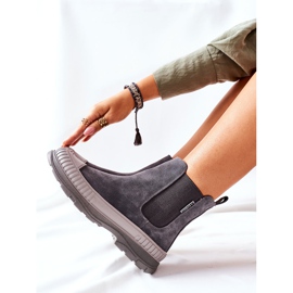 Botines Mujer Botines Chelsea Piel Ante Big Star II274353 Gris 6