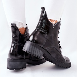 Vinceza Botas cálidas lacadas en negro de Cloghan 4