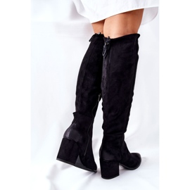 Vinceza Botas De Mujer Con Tacón Ante Negro Corrig 5