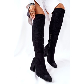 Vinceza Botas De Mujer Con Tacón Ante Negro Corrig 3