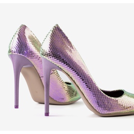 Los tacones altos iridiscentes morados de Audrey violeta 3