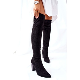Vinceza Botas De Mujer Con Tacón Ante Negro Monleek 1