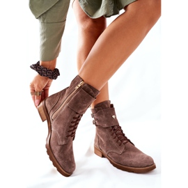 Botas Mujer Piel Velour Nicole 2682 Marrón 2