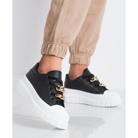 SHELOVET Zapatillas con cadena de moda negro 4