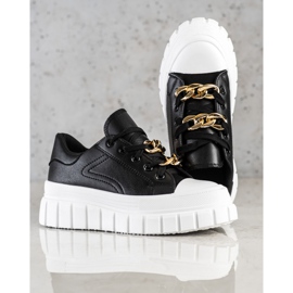 SHELOVET Zapatillas con cadena de moda negro 2