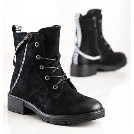 Botas con cinturón Vinceza decorativo negro 2